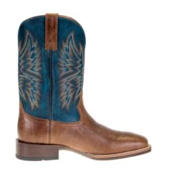 Ariat Men's Valor Ultra Dark Tan 11in. Rocky Blue Square Toe Boots -Beste Western Cowboy Store 10034080 4