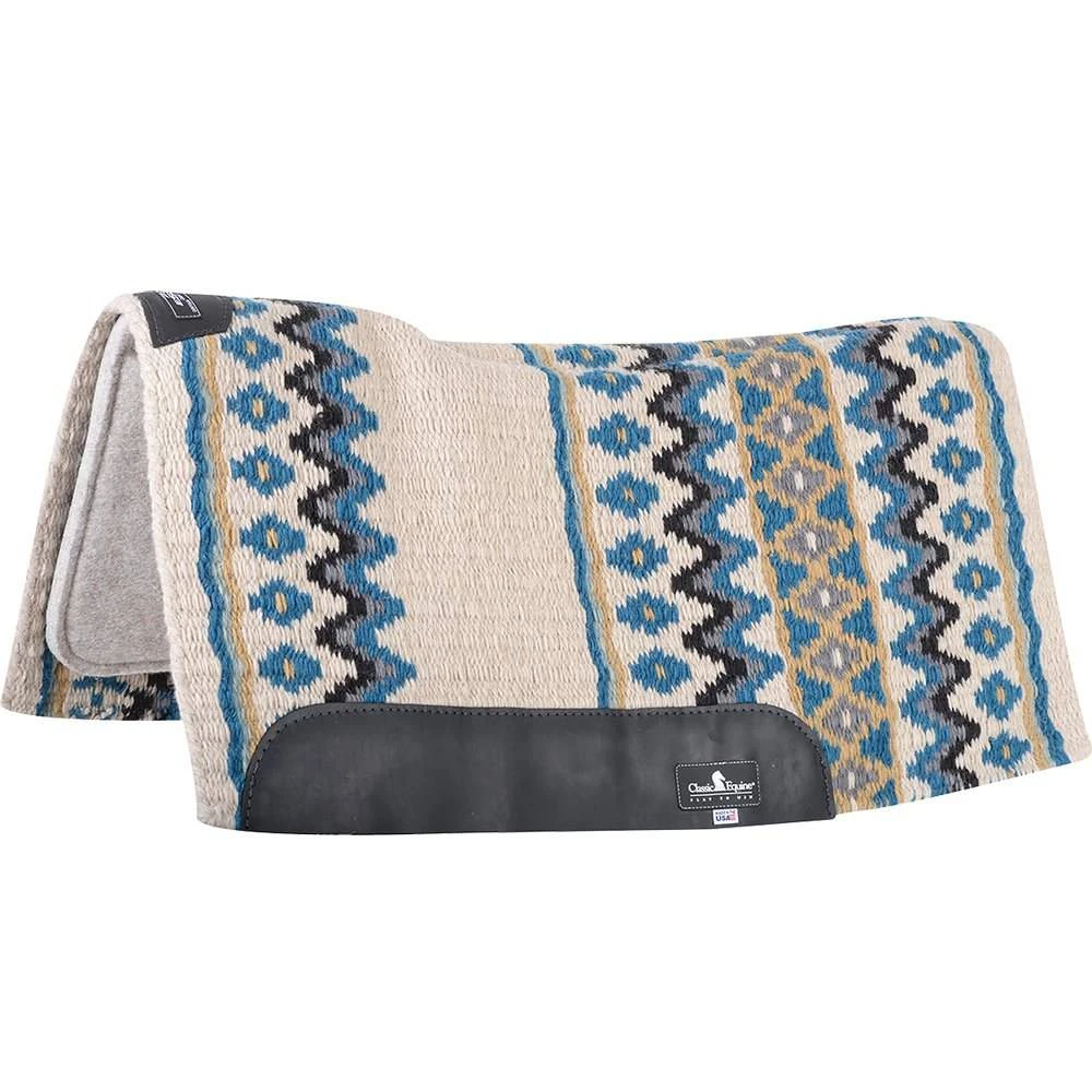 Classic Equine Contour Wool Top Felt 32 x 34 Saddle Pad Ivory/Seafoam Classic Equine Contour Wool Top Felt 32 X 34 Saddle Pad Ivory/Seafoam -Beste Western Cowboy Store 118768 default l