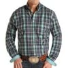 Panhandle Men's Roughstock Turquoise Plaid Buttondown -Beste Western Cowboy Store 147244 default l