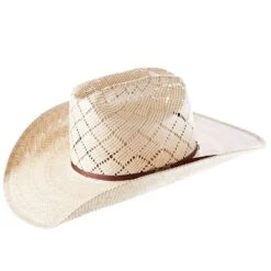 American Hats AHC 5050 Rancher Drilex 4 1/4in. Brim 2 Cord Chocolate Band Straw Cowboy Hat