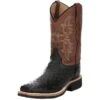 Justin Boots Men's AQHA Drover Black Full Quill Ostrich 11 In Oak Cowhide Top Crepe Sole Cowboy Boot -Beste Western Cowboy Store 161522 default l