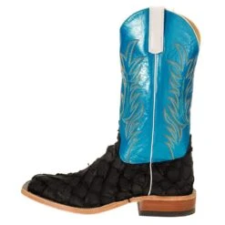Anderson Bean Men's Matte Black Bass Boots 13in. Blue Luster Top Boot -Beste Western Cowboy Store 323501 2