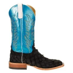 Anderson Bean Men's Matte Black Bass Boots 13in. Blue Luster Top Boot -Beste Western Cowboy Store 323501 4
