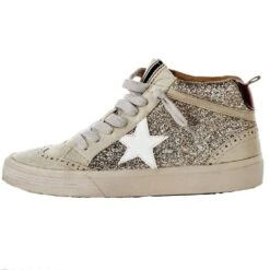 Shu Shop Ladies Gold Glitter Paulina High Top Casual Shoe -Beste Western Cowboy Store 529 714 03