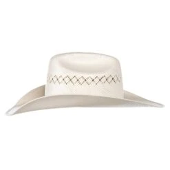 American Hats Ivory 8400 4 1/4in. Brim Rancher Crease Straw Cowboy Hat -Beste Western Cowboy Store 8400RC2CCH0C42 2