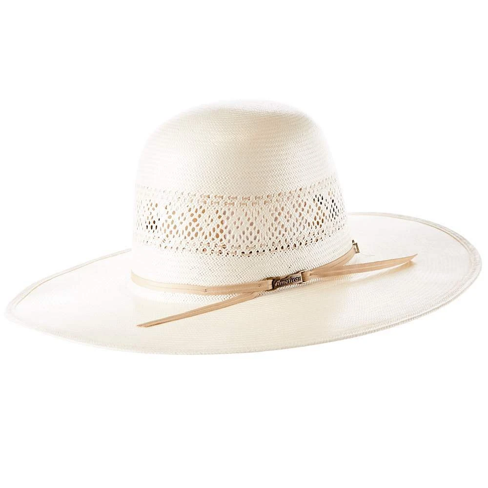 American Hats AHC JC4200 2 Cord Champagne Band 4 1/4in. Brim Open Crown Straw Cowboy Hat American Hats AHC JC4200 2 Cord Champagne Band 4 1/4in. Brim Open Crown Straw Cowboy Hat -Beste Western Cowboy Store JC4200S2CCHAMP42 1