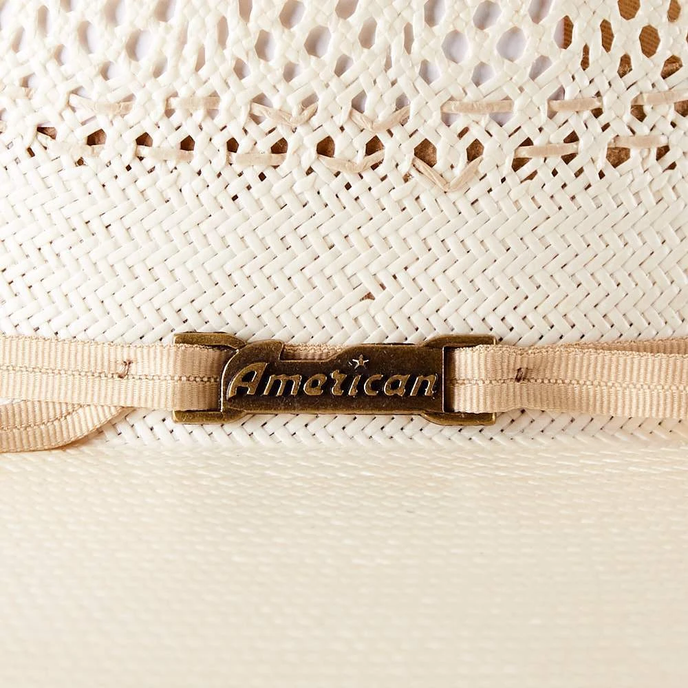 American Hats AHC JC4200 2 Cord Champagne Band 4 1/4in. Brim Open Crown Straw Cowboy Hat American Hats AHC JC4200 2 Cord Champagne Band 4 1/4in. Brim Open Crown Straw Cowboy Hat -Beste Western Cowboy Store JC4200S2CCHAMP42 3