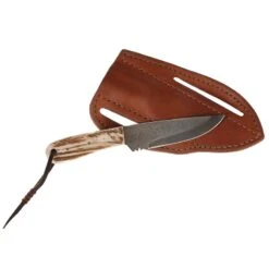 Nrs Ranch Knives Cowtown Knife Abilene W/ Plain Leather Pancake Sheath -Beste Western Cowboy Store NRS AKPS 4
