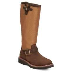 Justin Boots Women's Cottonwood Hickory Brown Square Toe 17in Tall Snake Boot -Beste Western Cowboy Store SN6914 02